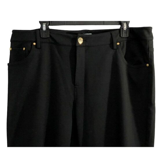 Randy Bleu Black Hi-rise Straight Leg Stretch Ankle Jeans Sz16 Classic 5 Button - Picture 2 of 5